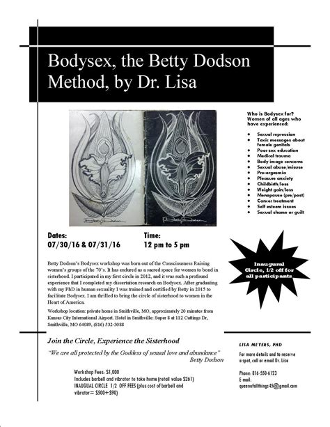 betty dodson porn|Betty Dodsons Bodysex Workshop